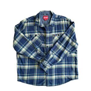 COLEMAN Men's Flannel Shirt Plaid Blue 100% Cotton Long Sleeve Outdoor Size XXL